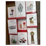 9- Hallmark ornaments Truck, Bear, Santa and more
