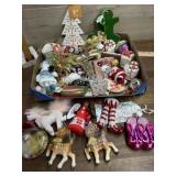 Flat of Christmas ornaments