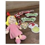 Box with Cindy Lou and grinch signs