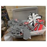 Tote of black and white strip bows