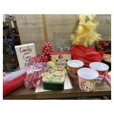 Box of Holiday decorations, Crown and pictures