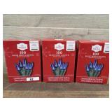 3 boxes of blue mini lights