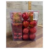 Variety pack of Red Christmas ornaments