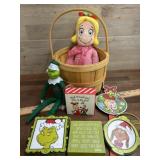 Cindy Lou and Grinch decoration gift basket