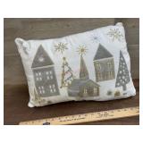 Village lighted throw pillow