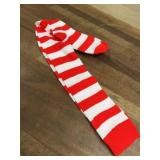 Long red and white socks