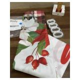 Poinsettia shower curtain with hooks