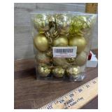 24 Count mini Gold Christmas ornaments