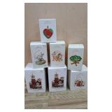 7- Hallmark ornaments Chruch, Rabbits, Poker