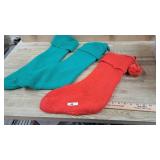 3- Knit red and green stockings