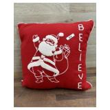 Red Believe throw pillow