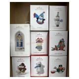 8 Keepsake Ornaments Including Grandson