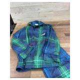 Size 6 kids green and blue pajama set