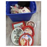 Tote of Christmas tines, Pictures and misc.