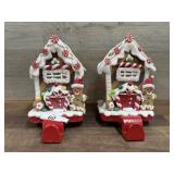 Two Gingerbread House Stocking Holders