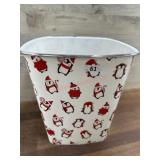 Holiday Trash Can - Penguins