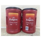 2 Folgers 43.5 oz classic roast