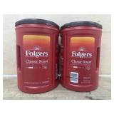 2 Folgers 43.5 oz classic roast