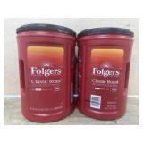 2 Folgers 43.5 oz classic roast