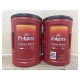 2 Folgers 43.5 oz classic roast