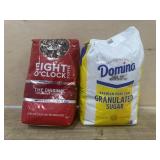 Eight oï¿½clock whole bean coffee. Domino sugar