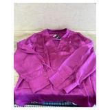 Ladies express large satin v neck top