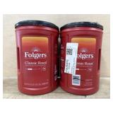 2 Folgers 43.5 oz classic roast
