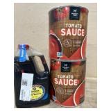 Tomato Sauce 2 6Lb Cans, Soy Sauce 2qt