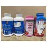 2 Bottles Calcium, Hair Skin & Nails Gummies,