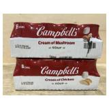 8 Cans Campbells Cream of Mushroom Soup & 8 Cans