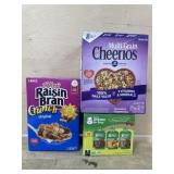 Raisin Bran crunch. Multi grain cheerios. Gerber