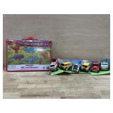 ABC and dinosaur puzzle. 6 toy cars