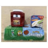 Ketchup. Onion mix. Crushed tomatoes