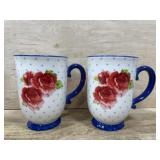 2 pioneer woman heritage floral oversized mugs