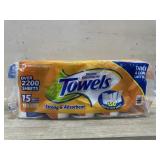 15 rolls paper towels orange pack
