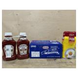 Heinz ketchup - 2, Kraft Mayo Pouches Box, Pam
