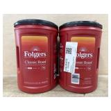 2 Folgers 43.5 oz classic roast