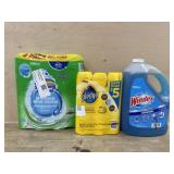 Scrubbing bubbles.  Pledge. Windex