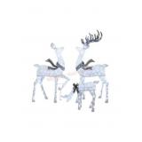 3 Pc Pre Lit Animated Iced Deer Family