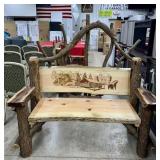 Amish made hand crafter bears by the log cabin