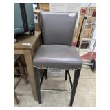 Leather bar height stool with nail head trim