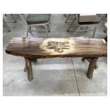 Amish made hand crafted buck in front of a flag