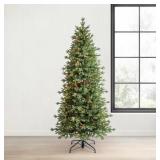 7 Ft Pre lit Slim Linden Fir Tree