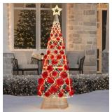 7 Ft Decorative Ornament Tree - Red/Gold