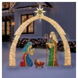 4 Pc Pre Lit Twinkling Nativity Set