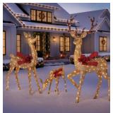 Pre Lit Animated Deer Family