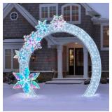 Pre lit Arch w/prismatic snowflakes