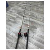 2- Telescoping Zebco rods with reels