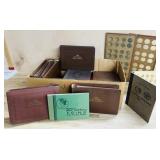 Box of coin collectors albums