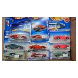 Flat of 9 Hotwheels cars
